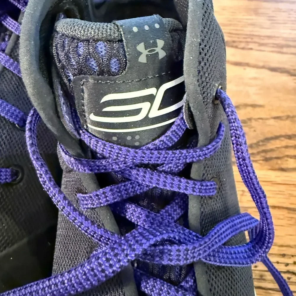 Under Armour Curry SC Mid Basketball Shoes Black Purple | Youth 7Y